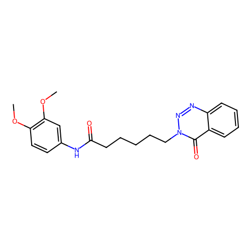 N-(3,4-dimethoxyphenyl)-6-(4-oxo-1,2,3-benzotriazin-3(4H)-yl)hexanamide structure