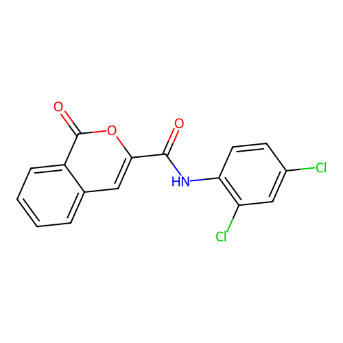 N-(2,4-dichlorophenyl)-1-oxo-1H-isochromene-3-carboxamide structure