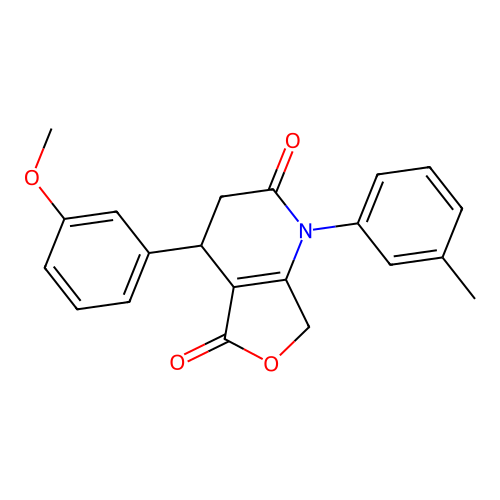 4-(3-methoxyphenyl)-1-(3-methylphenyl)-4,7-dihydro-3H-furo[3,4-b]pyridine-2,5-dione structure