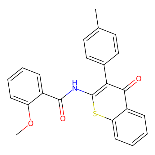 2-methoxy-N-[3-(4-methylphenyl)-4-oxo-4H-thiochromen-2-yl]benzamide structure