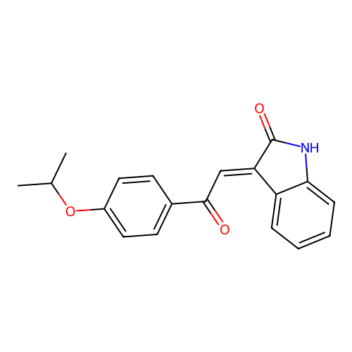 (3E)-3-[2-oxo-2-(4-propan-2-yloxyphenyl)ethylidene]-1H-indol-2-one structure