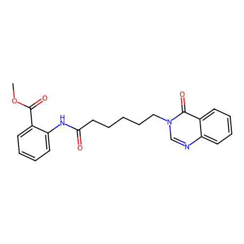 methyl 2-{[6-(4-oxoquinazolin-3(4H)-yl)hexanoyl]amino}benzoate structure