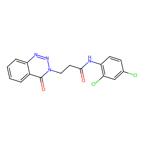 N-(2,4-dichlorophenyl)-3-(4-oxo-1,2,3-benzotriazin-3(4H)-yl)propanamide structure