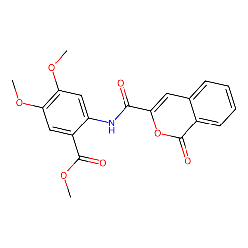 methyl 4,5-dimethoxy-2-{[(1-oxo-1H-isochromen-3-yl)carbonyl]amino}benzoate structure