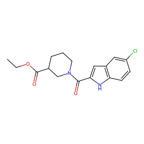 ethyl 1-(5-chloro-1H-indole-2-carbonyl)piperidine-3-carboxylate structure