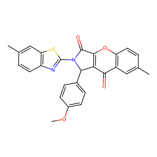 1-(4-methoxyphenyl)-7-methyl-2-(6-methyl-1,3-benzothiazol-2-yl)-1,2-dihydrochromeno[2,3-c]pyrrole-3,9-dione structure