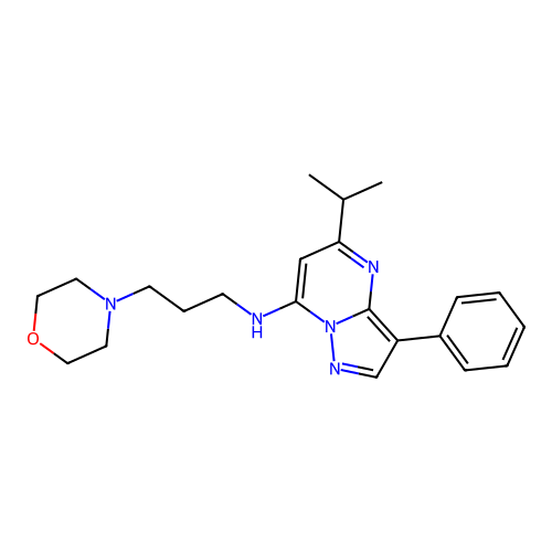 5-isopropyl-N-(3-morpholinopropyl)-3-phenylpyrazolo[1,5-a]pyrimidin-7-amine structure