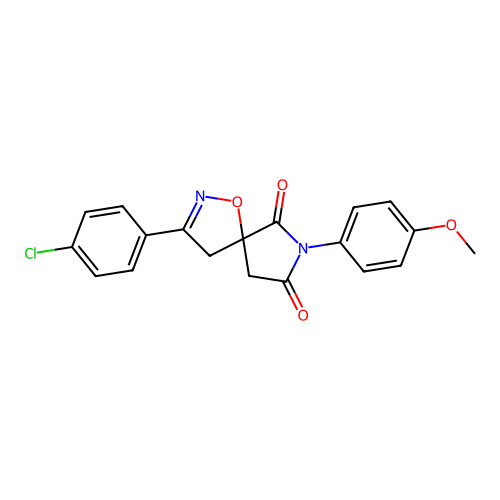 3-(4-chlorophenyl)-7-(4-methoxyphenyl)-1-oxa-2,7-diazaspiro[4.4]non-2-ene-6,8-dione structure