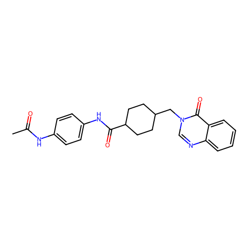 N-(4-acetamidophenyl)-4-((4-oxoquinazolin-3(4H)-yl)methyl)cyclohexanecarboxamide structure
