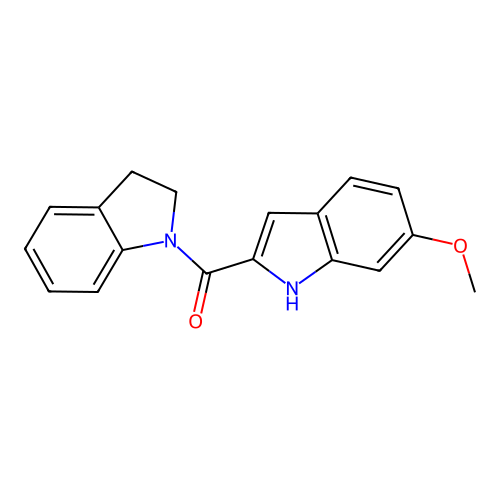 2,3-dihydro-1H-indol-1-yl(6-methoxy-1H-indol-2-yl)methanone structure