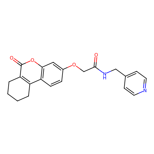 2-[(6-oxo-7,8,9,10-tetrahydrobenzo[c]chromen-3-yl)oxy]-N-(pyridin-4-ylmethyl)acetamide structure