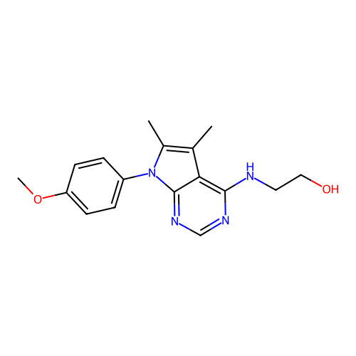 2-[[7-(4-Methoxyphenyl)-5,6-dimethylpyrrolo[2,3-d]pyrimidin-4-yl]amino]ethanol structure