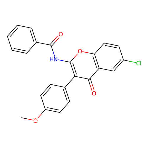 N-(6-chloro-3-(4-methoxyphenyl)-4-oxo-4H-chromen-2-yl)benzamide structure