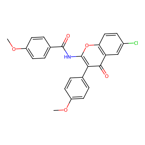 N-(6-chloro-3-(4-methoxyphenyl)-4-oxo-4H-chromen-2-yl)-4-methoxybenzamide structure