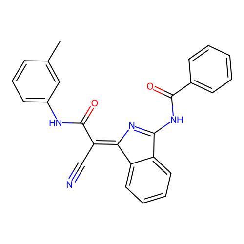 (Z)-N-(1-(1-cyano-2-oxo-2-(m-tolylamino)ethylidene)-1H-isoindol-3-yl)benzamide structure