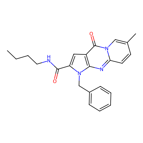 1-benzyl-N-butyl-7-methyl-4-oxo-1,4-dihydropyrido[1,2-a]pyrrolo[2,3-d]pyrimidine-2-carboxamide structure