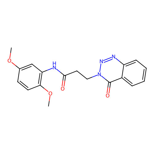 N-(2,5-dimethoxyphenyl)-3-(4-oxo-1,2,3-benzotriazin-3(4H)-yl)propanamide structure