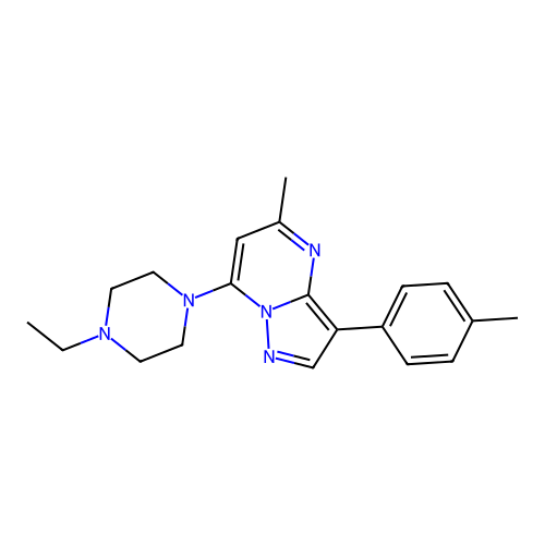 7-(4-Ethylpiperazin-1-yl)-5-methyl-3-(4-methylphenyl)pyrazolo[1,5-a]pyrimidine structure