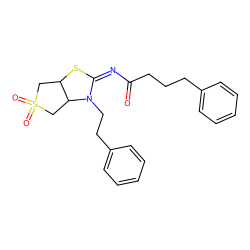 (Z)-N-(5,5-dioxido-3-phenethyltetrahydrothieno[3,4-d]thiazol-2(3H)-ylidene)-4-phenylbutanamide structure
