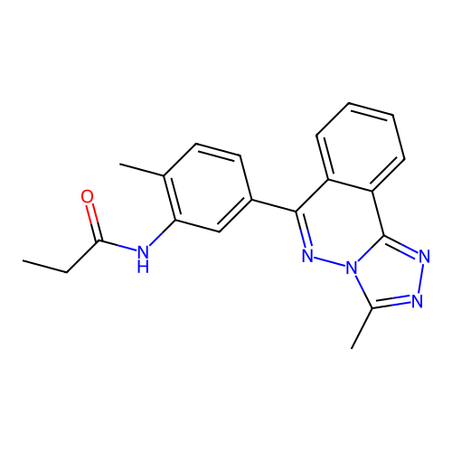 N-[2-methyl-5-(3-methyl[1,2,4]triazolo[3,4-a]phthalazin-6-yl)phenyl]propanamide structure
