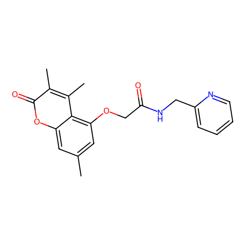 N-(pyridin-2-ylmethyl)-2-((3,4,7-trimethyl-2-oxo-2H-chromen-5-yl)oxy)acetamide structure