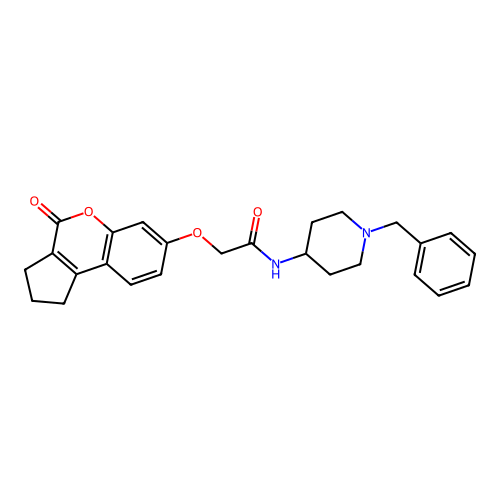 N-(1-benzylpiperidin-4-yl)-2-((4-oxo-1,2,3,4-tetrahydrocyclopenta[c]chromen-7-yl)oxy)acetamide structure