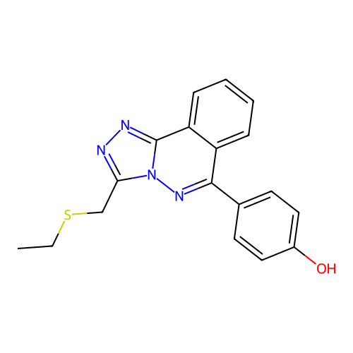 4-{3-[(Ethylsulfanyl)methyl][1,2,4]triazolo[3,4-a]phthalazin-6-yl}phenol structure
