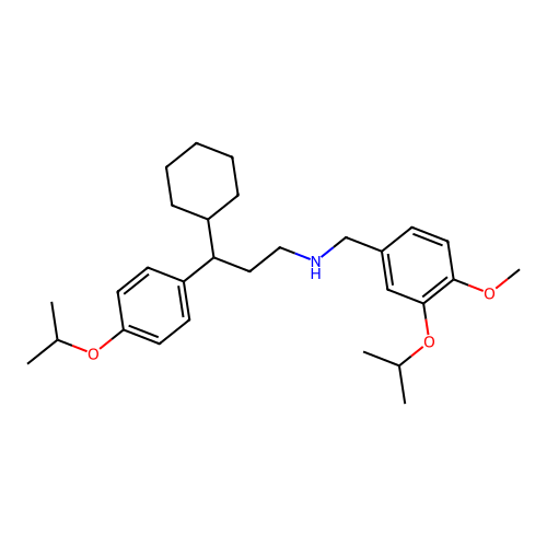 3-cyclohexyl-N-(3-isopropoxy-4-methoxybenzyl)-3-(4-isopropoxyphenyl)propan-1-amine structure
