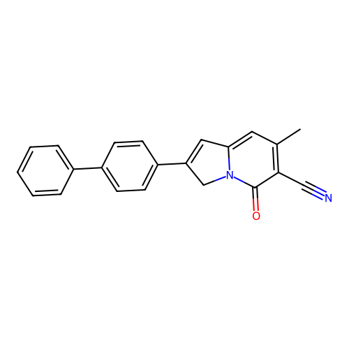 2-(Biphenyl-4-yl)-7-methyl-5-oxo-3,5-dihydroindolizine-6-carbonitrile structure
