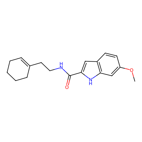 N-(2-(cyclohex-1-en-1-yl)ethyl)-6-methoxy-1H-indole-2-carboxamide structure