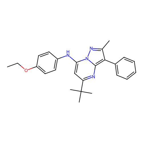 5-tert-butyl-N-(4-ethoxyphenyl)-2-methyl-3-phenylpyrazolo[1,5-a]pyrimidin-7-amine structure