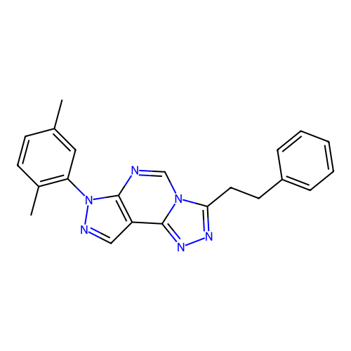10-(2,5-dimethylphenyl)-5-(2-phenylethyl)-3,4,6,8,10,11-hexaazatricyclo[7.3.0.0^{2,6}]dodeca-1(9),2,4,7,11-pentaene structure