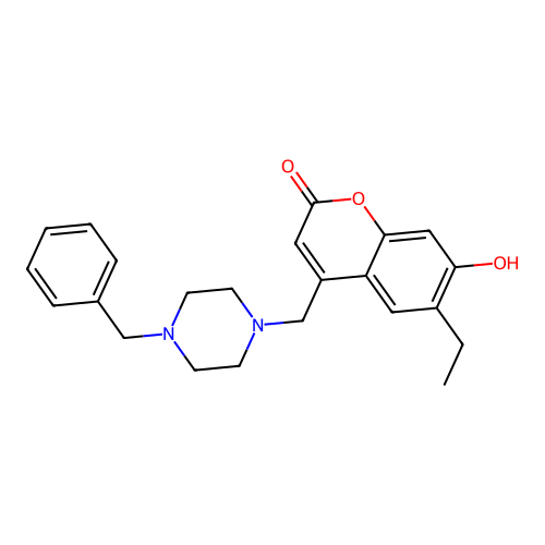 4-[(4-Benzylpiperazin-1-yl)methyl]-6-ethyl-7-hydroxychromen-2-one structure