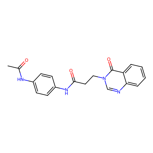 N-(4-acetamidophenyl)-3-(4-oxoquinazolin-3-yl)propanamide structure
