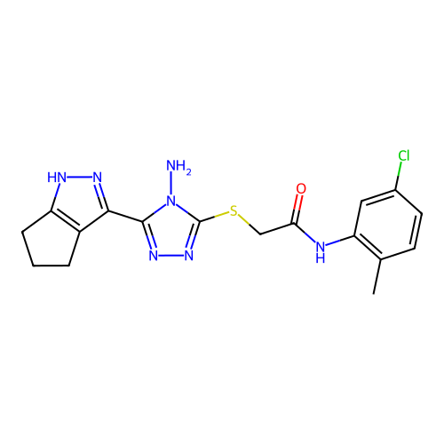 C17H18ClN7OS structure