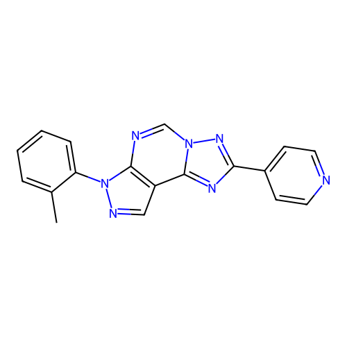 2-(pyridin-4-yl)-7-(o-tolyl)-7H-pyrazolo[4,3-e][1,2,4]triazolo[1,5-c]pyrimidine structure