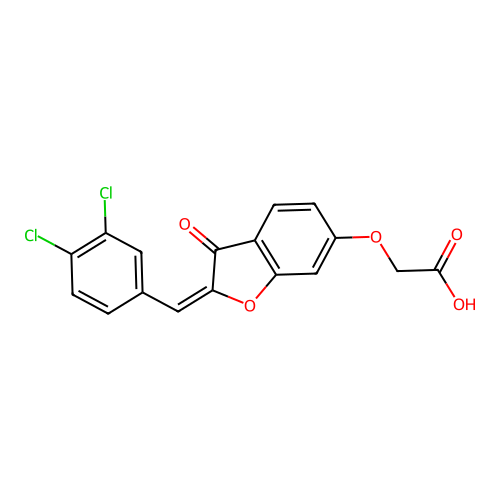 2-((2-(3,4-Dichlorobenzylidene)-3-oxo-2,3-dihydrobenzofuran-6-yl)oxy)acetic acid structure
