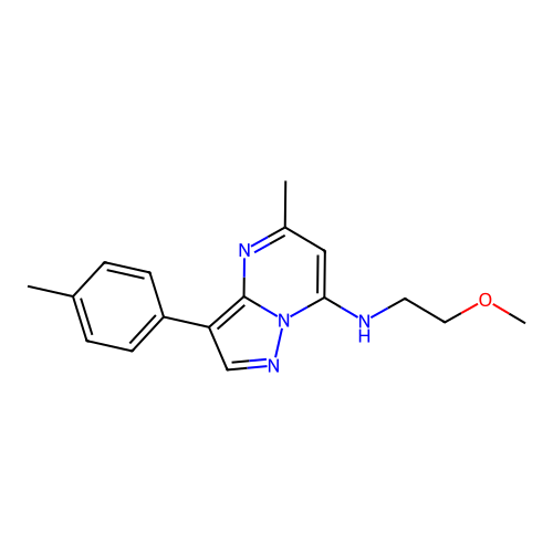 N-(2-methoxyethyl)-5-methyl-3-(4-methylphenyl)pyrazolo[1,5-a]pyrimidin-7-amine structure