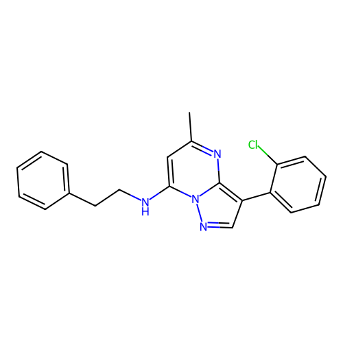 3-(2-chlorophenyl)-5-methyl-N-(2-phenylethyl)pyrazolo[1,5-a]pyrimidin-7-amine structure