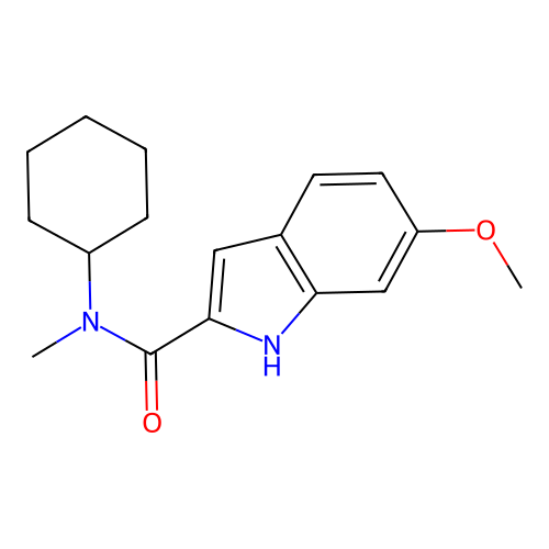 N-cyclohexyl-6-methoxy-N-methyl-1H-indole-2-carboxamide structure