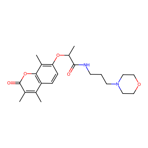 N-(3-morpholin-4-ylpropyl)-2-(3,4,8-trimethyl-2-oxo-chromen-7-yl)oxy-propanamide structure