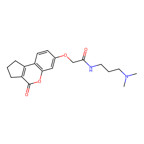 N-(3-(dimethylamino)propyl)-2-((4-oxo-1,2,3,4-tetrahydrocyclopenta[c]chromen-7-yl)oxy)acetamide structure