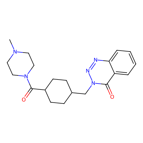 3-((4-(4-methylpiperazine-1-carbonyl)cyclohexyl)methyl)benzo[d][1,2,3]triazin-4(3H)-one structure