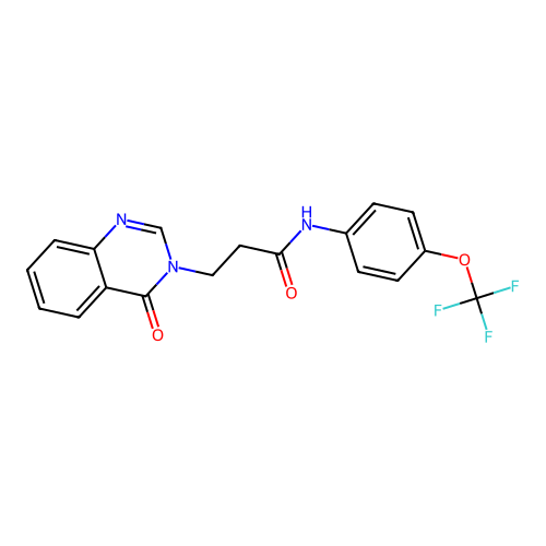 3-(4-oxoquinazolin-3-yl)-N-[4-(trifluoromethoxy)phenyl]propanamide structure