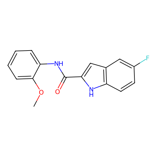 5-fluoro-N-(2-methoxyphenyl)-1H-indole-2-carboxamide structure