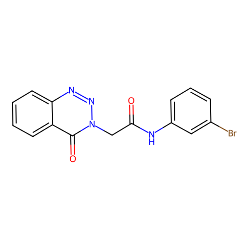 N-(3-bromophenyl)-2-(4-oxo-1,2,3-benzotriazin-3(4H)-yl)acetamide structure