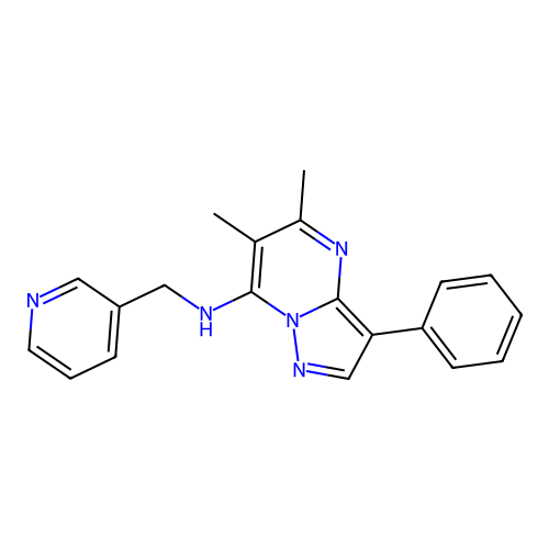 5,6-dimethyl-3-phenyl-N-(pyridin-3-ylmethyl)pyrazolo[1,5-a]pyrimidin-7-amine structure