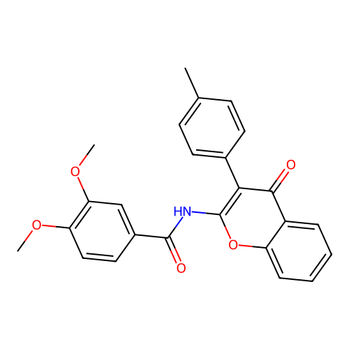 3,4-dimethoxy-N-[3-(4-methylphenyl)-4-oxo-4H-chromen-2-yl]benzamide structure