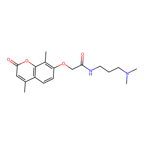 N-[3-(dimethylamino)propyl]-2-[(4,8-dimethyl-2-oxo-2H-chromen-7-yl)oxy]acetamide structure