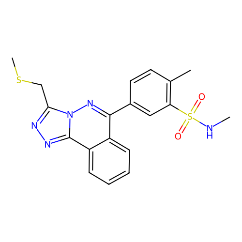 N,2-dimethyl-5-(3-((methylthio)methyl)-[1,2,4]triazolo[3,4-a]phthalazin-6-yl)benzenesulfonamide structure